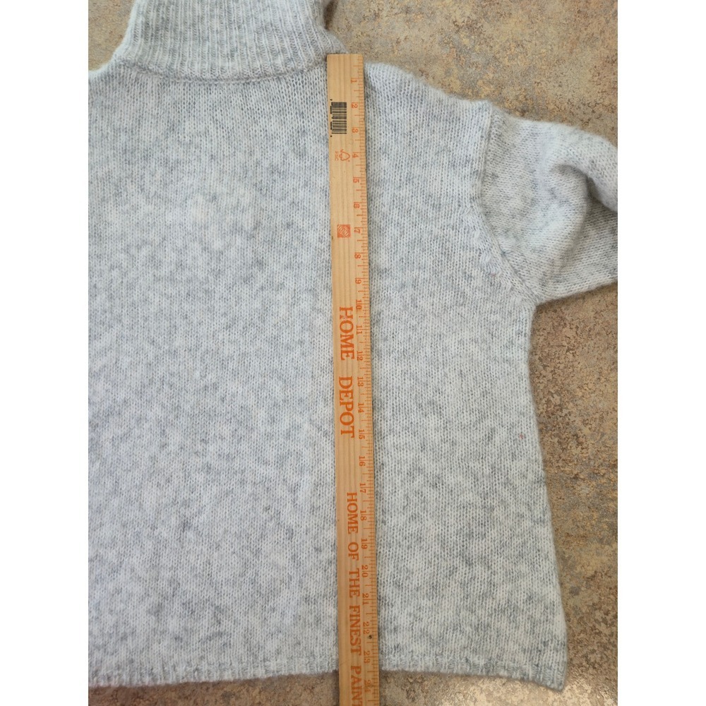 Topshop Womens M Gray Knit Split Funnel Neck Sweater Oversized Boxy NWT - Picture 7 of 15